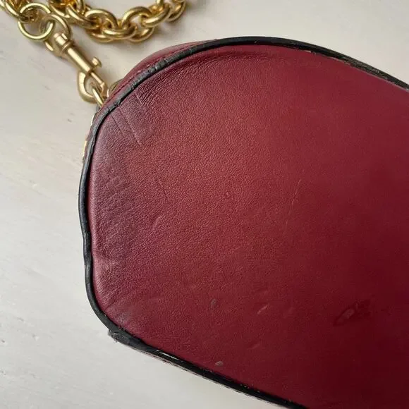 Vintage Chloe Burgundy Crossbody Bag with Gold Chain
